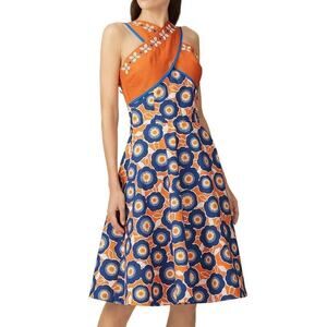 Autumn Adeigbo Sade Dress Orange Blue 6